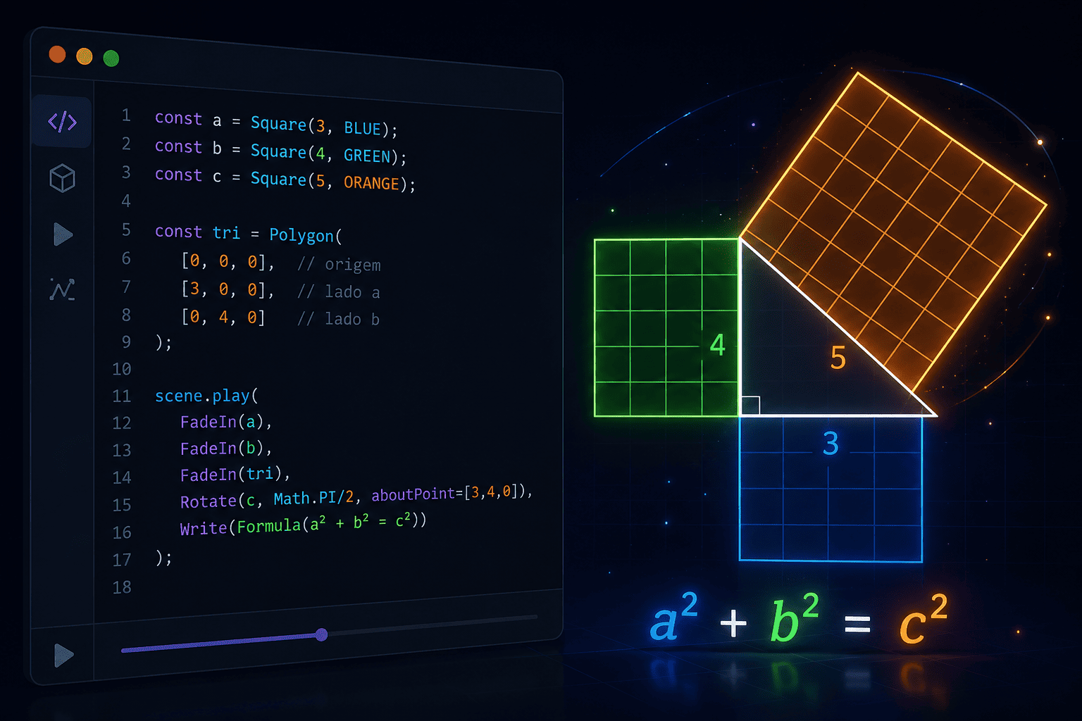 Animações matemáticas por código